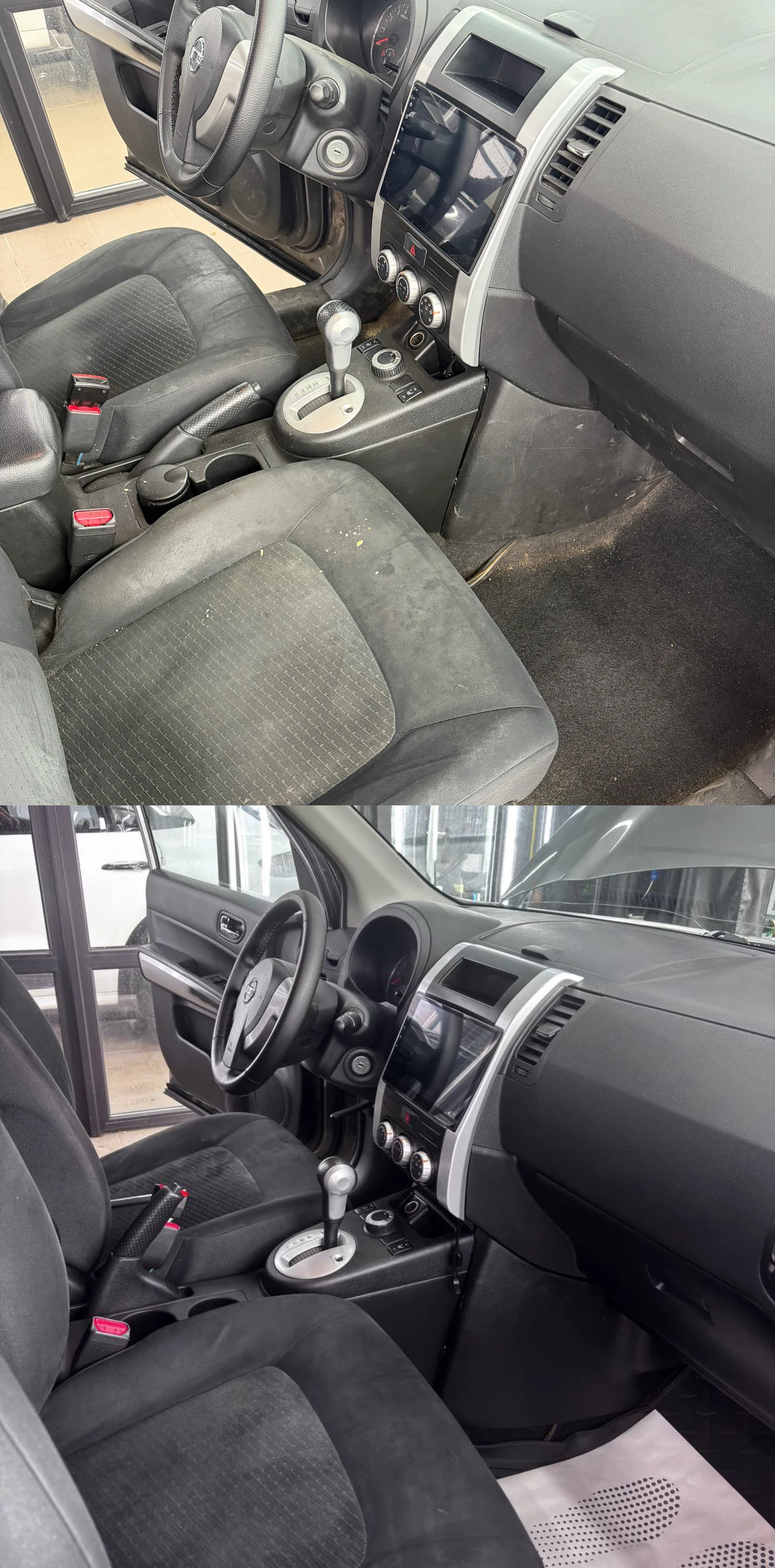 Nissan · химчистка салона — до